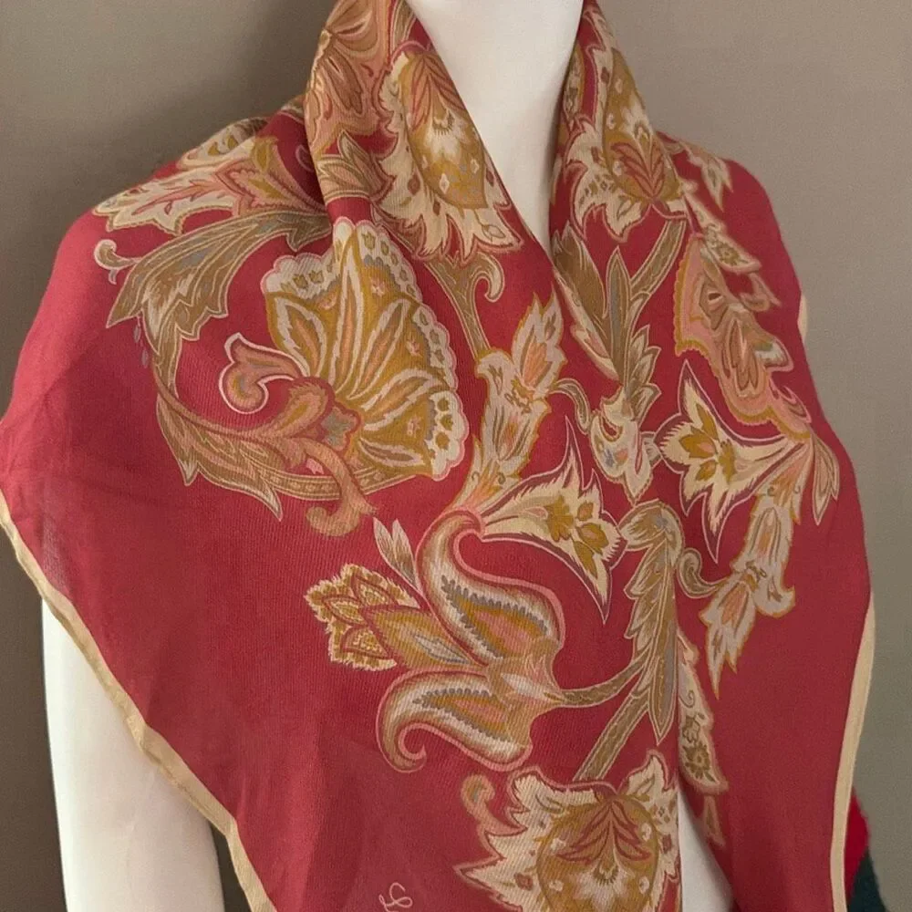 Lauren Ralph Lauren Silk Blend Scarf 36” Square Gold